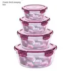 NNEDSZ Purple Round Plastic Food Storage Containers Set - Microwave-Safe Bento B