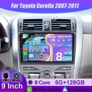 Head Unit Android 14 For Toyota Corolla 2007-11 Car Stereo GPS Navi DAB+ QLED 4G