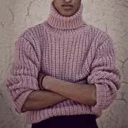 Fall Winter Thick Pullover Sweater Men Solid Color Cable Knit Turtleneck Sweater