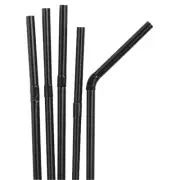 1000 Black flexible straws - Flexi Straw - Soda Straw - Free Post - 21 Cm Long