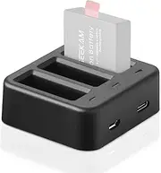 GEEKAM Action Camera Battery Charger, 3 Channel Battery Charger for Sports Camera, Compatible for EK7000/Campark/Crosstour/APEMAN/EKEN/COOAU/Apexcam/SJ4000/PG1050/PG900/S009R