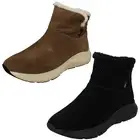 Ladies Rieker Fleece Lined Suede Leather Zip Up Ankle Boots 42170