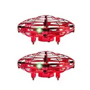 Catzon 2Packs Flying Toy Drones Hand Operated Mini Drone Helicopter Toys for Boys and Girls Red