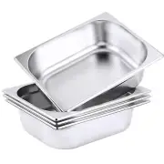 4 Pack 1/2 Size x 2.5 Inch Deep Steam Table Pan Stainless Steel Anti-Jam Pan