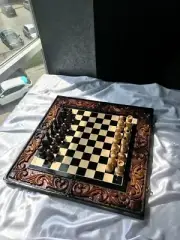 Wooden Chess Set 3 Game in 1 Board Backgammon Checkers Game Board Gift