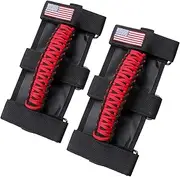 Sukemichi Jeep Wrangler Grab Handles, Red, 2 Pack - Upgrade Metal Buckle, Waterproof, Sturdy, Easy to Install