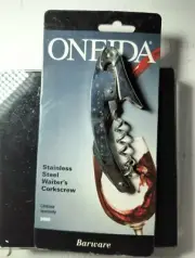 Oneida Waiters Corkscrew/Bottle Opener Stainless Steel, Brand New