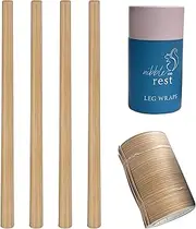 [Nibble and Rest] Highchair Decorative Leg Wraps, Bamboo Style, Compatible with IKEA Antilop Highchair, Includes 5 Pre-Cut Adhesive Strips