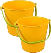 2pcs Lightweight Beach Sand Buckets for Portable Pail with Handle Easy to Clean for Summer Family Activities and Messy Fun Random Color