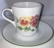 Corelle Summer Blush Mugs With Saucers Set of 8 New
