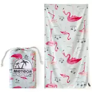 METEOR 180x90cm Extra Large Sand-Free Beach Towel (Flamingo)