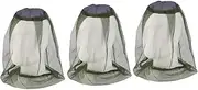 Kisangel Net Cap 3pcs Mesh Hat Face Net for Mosquito Bee Bug Protection - Hiking Gardening Camping Field Travel Fishing Head Cover