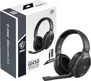 MSI Immerse GH50 Wireless Gaming Headset – 22 Hr Battery Life, 50mm Neodymium Drivers, Detachable Omnidirectional Mic, Lightweight Comfort, Cross Platform Connectivity
