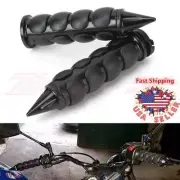 1" Spike Motorcycle Handle Bar Hand Grips For Harley Davidson Road King Softail