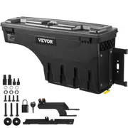 Truck Bed Storage Box, Lockable Swing Case with Password Padlock, 6.6 Gal/25 L ABS Wheel Well Tool Box, Waterproof and Durable, Compatible with Ford F-150 2015-2021, Passenger