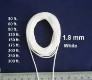 1.8 mm White Lift Pull String Cord for Window Blinds & Shades, 30-300 ft