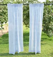 2 Panels Cotton Striped Curtains Short Long Light Filtering Boho Window Curtains