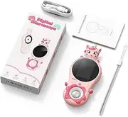 Handheld Magnifying Glass 2in IPS Screen 2MP 28X to 500X Pocket Microscope with Built in Adjustable LED Light for Exploration Study (Pink)
