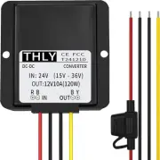 DC Buck Converter 24V to 12V 10A 120W Step Down Transformer with Fuse