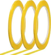uxcell Whiteboard Tape 3mm x 66m Pinstripe Graphic Chart Line Grid Marking Tapes for Classroom Office Dry Erase Board Art, Dark Yellow, Pack of 3