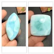 Genuine Larimar Gemstone in Cushion & Marquise Shape with Light Blue Color