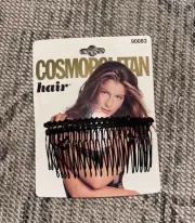 NEW Vintage Cosmopolitan - Black Metal Hair Combs 91133-A NOS 2001