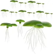Toddmomy 6 Pack Mini Artificial Duckweed Plants for Aquarium Decor Lightweight Floating Plants with Roots for Fish Tank Landscape and Simulation
