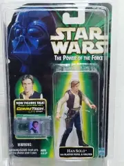 Star Wars Kenner Potf2 Han Solo With Blaster Commtech Chip Action Figure ~ Misp