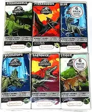 SMARTCARE Jurassic World Pocket Facial Tissue Featuring Triceratops, Baryonyx, and Stiggy - 6 Pack