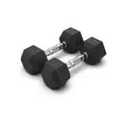2x 5kg Hex Dumbbell Set Rubber Coated Hand Weights Workout Home Gym