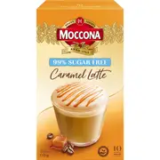 Moccona Coffee Sachets Sugar Free Caramel Latte 10 pack