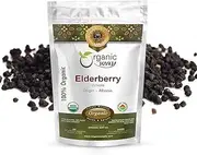 Organic Way Dried Elderberry Whole - Herbal Tea | European Wild-Harvest | Kosher & USDA Certified | Non-GMO & Gluten Free | Tested for Purity | 100% Raw from Albania (1/4LBS / 4Oz)