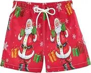 [RPLIFE] Boys Trunks, Anti Chafe Swim Trunks Boys 2 T, Cute Santa Claus Red