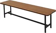 Levede Dining Bench Chair, 2-3 Seater, Outdoor Garden Patio Suitable, Easy-to-Clean 25mm Thick MDF Top, Stable Steel Frame, 100kg Max Load Capacity(140cm x 35cm x 45cm, Brown)