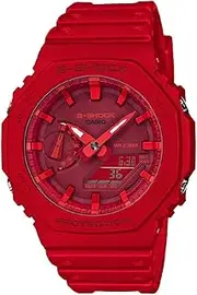 CASIO Men's G-Shock Duo Slim Analog-Digital Watch, Red Face, Red Band