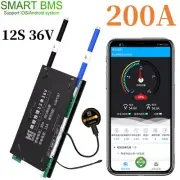 Lifepo4 12S 36V 200A Smart BMS Board Common Port with Balance+ Bluetooth Module