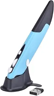 RAYWE 2.4GHz Wireless Optical Pen Mouse Ergonomic Pen Mouse with Adjustable 500/1000DPI Plug and Play Wide Compatibility Blue