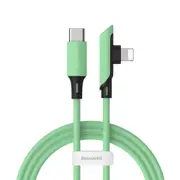 Colourful Series 18W Elbow Usb-C / Type-C To 8 Pin Data Sync Charging Cable Pd Cable Length: 1.2M(Green)