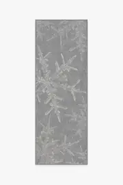 75' x 215' | Machine Washable Runner Rug | Kid & Pet Friendly | Indoor Rug | Snowflake Silver Rug | Ruggable