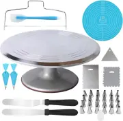 12 Inch Aluminium Alloy Revolving Cake Stand, Rotating Cake Turntable for Cake,