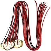 Totority 24 Pack Piezo Pickup for Guitar Metal Alloy Copper Coil for Acoustic Ukulele Red Diy Recording