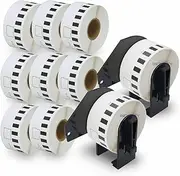 BETCKEY - Continuous Film Labels Replacement for Brother DK-22211 (29mm x 15.24m), Compatible with Brother QL Label Printers [10 Rolls + 2 Reusable Cartridges]