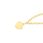 9ct Gold 19cm Solid Belcher Heart Charm Bracelet
