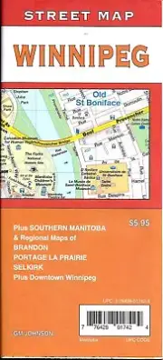 Street Map of Winnipeg, Manitoba, Canada, by GMJ Maps