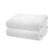 2pc Bambury Ultra soft Angove Bath Sheet 80x160cm White Cotton Woven Home Decor