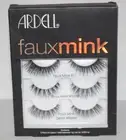 Ardell Fauxmink Eye Lashes 3 Pairs 811 Black Faux Mink Wispies