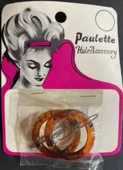 Vintage Carded Paulette Hair Accessory for 60s updo!! "NOS" Brown