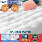 Mattress Topper 1000GSM Microfiber Matress Pad Underlay Single/Double/Queen/King