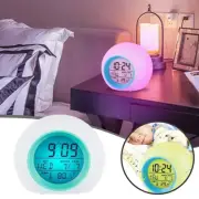 Kids Alarm Clock Cute Digital Clock With Temperature Date Change 7 Colors NEW-
