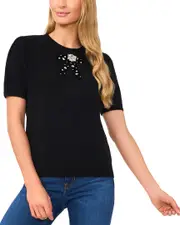 CeCe Ribbon Trim Sweater